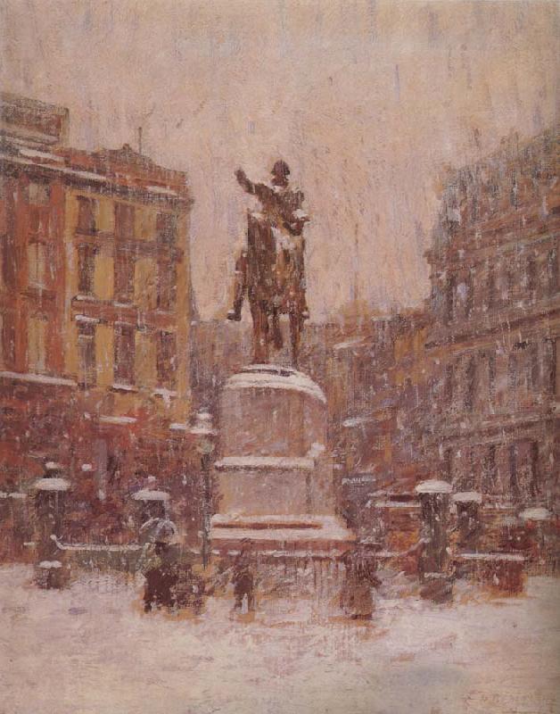 Theodore Robinson Union Square in Winter